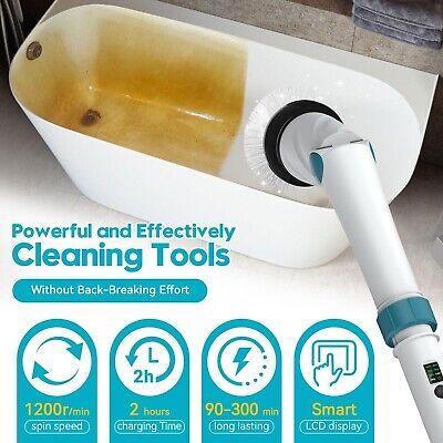 Electric Spin Scrubber Cordless Tub and Tile, 1200RPM Powerful Bathroom Showe...