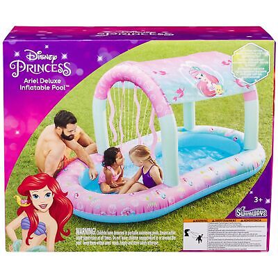 SwimWays Disney Princess Ariel Water Castle Deluxe Inflatable Pool, Above Gro...