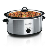 Crock-Pot Large 8 Quart Oval Manual Slow Cooker, 8 QT, Stainless Steel