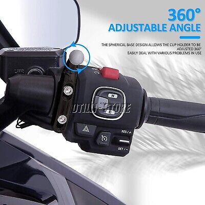 Motorcycle Cup Holder with Perch Mount Fits for Softail Dyna Electra Glide 19...