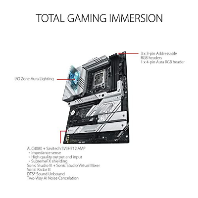 ASUS ROG Strix Z790-A Gaming WiFi D4 LGA1700(Intel®13th&12th Gen) ATX Gaming...