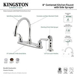 Kingston Brass KB728RXLSP Restoration 8-Inch Centerset Kitchen Faucet with Si...