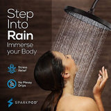 SparkPod 10 Inch Rectangle Rain Shower Head - Ceiling or Wall Mount Rainfall ...