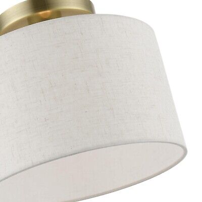 LIVEX LIGHTING Blossom 1 Light Semi-Flush in Antique Brass (49808-01)