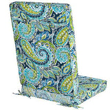 Magpie Fabrics Outdoor/Indoor High Back Square Corner Chair Cushion with Hand...