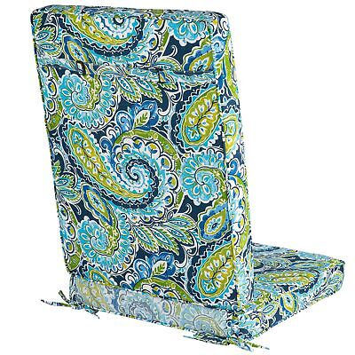 Magpie Fabrics Outdoor/Indoor High Back Square Corner Chair Cushion with Hand...