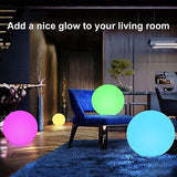 12-in LED Glowing Ball Light, Rechargeable LED Globe Orb Light w/Remote, Dimm...