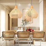 Arturesthome Rustic Woven Pendant Light, Rattan Basket Lampshade Coastal Hang...