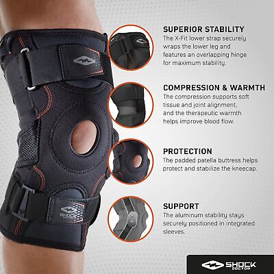 Shock Doctor 872 Knee Brace, Knee Support for Stability, ACL/PCL Injuries, Pa...