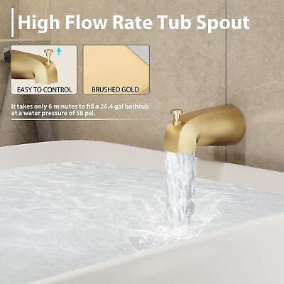 Shower Faucet Set, Gold Tub Shower Faucet with 8-Inch Rainfall Shower Head an...