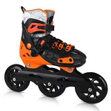 Inline Skates, 3 Wheels 100mm | 4 Sizes Adjustable Inline Speed Skates for Ki...