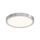 DALS Lighting CFLEDR10-SN 10" Round Indoor/Outdoor LED Flush Mount, Satin Nic...