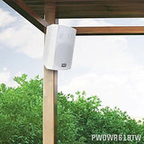 Outdoor Wall-Mount Patio Stereo Speaker - Waterproof Bluetooth 6.5 in, White