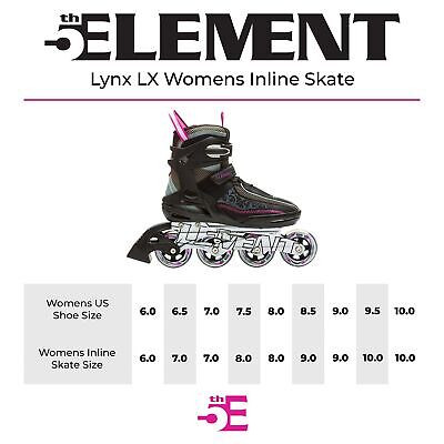 5th Element Lynx LX/Glow Roller Skates Women with Adjustable Strap, 80mm Whee...