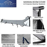 SavvyCraft Waterproof Mainsail Boom Cover, Heavy Duty 600D Sailboat Mainsail ...