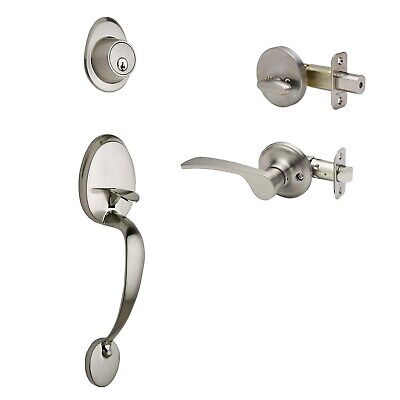 Copper Creek CZ2610XKLR-SS Mid-Century Modern Entrance Handleset in Satin Sta...