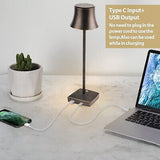 LED Desk Lamp Cordless Table Light, Rechargeable Battery Powered 3 Levels Bri...