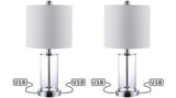 JONATHAN Y JYL8500C-SET2 Set of 2 Table Lamps Abner 21" Glass Modern Contempo...