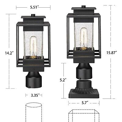 Outdoor Post Light Fixture, Cast Aluminum Outdoor Post Light with Pier Mount ...