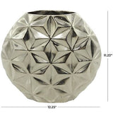 CosmoLiving by Cosmopolitan Aluminum Metal Geometric Decorative Vase Faceted ...