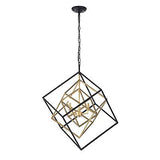 Warehouse of Tiffany HM092/3B Triplix 3-Light Geometric Gold and Black Chande...