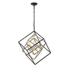 Warehouse of Tiffany HM092/3B Triplix 3-Light Geometric Gold and Black Chande...