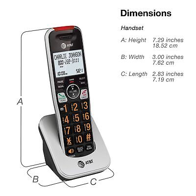 AT&T BL102-2 DECT 6.0 2-Handset Cordless Phone for Home with Answering Machin...