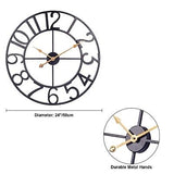 BEW 24 Inch Metal Clock, Large Cut-Out Farmhouse Decorative Wall Clock Batter...