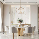 KSANA Gold Chandelier, 4-Light Modern Linear Chandeliers, Pendant Cage Lanter...