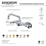 Kingston Brass Kingston 6-Inch Adjustable Center Wall Mount Kitchen Faucet, A...