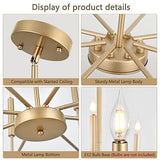 Modern Farmhouse Gold Chandelier for Dining Room, 8-Light Rustic Candle Chand...