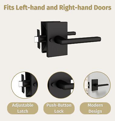 Mega Handles - Glamor Privacy I Lever Door Handle Set for Hallway, Closet and...