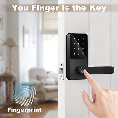 Fingerprint Keyless Entry Door Lock with Reversible Handle,Touchscreen Keypad...