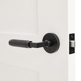 London Collection Solid Brass Lever Bed & Bath Privacy Door Lock, Matte Black