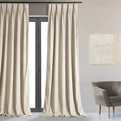 HPD Half Price Drapes Velvet Blackout 25W x 96L, Neutral Ground