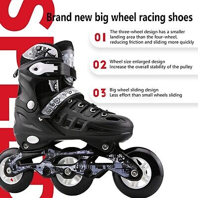 Adjustable Inline Skates Speed Racing Skates for Teenagers and Adults 3-Wheel...