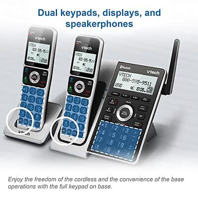 VTech VS306-5 5 Handsets Cordless Phone with 5 Handset, Silver/Black