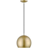 Livex Lighting 41181-33 Piedmont Collection 1 Light Pendant, Soft Gold with P...