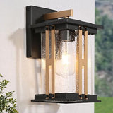 Black Gold Outdoor Wall Lights, Waterproof Modern Wall Mount Sconce with Seed...