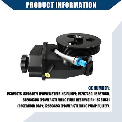 Power Steering Pump Assembly for Chevy Impala 2006-2011 / Power Steering Flui...