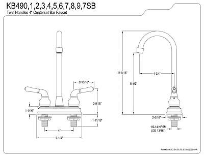 Kingston Brass KB496 Magellan Bar Faucet, Antique Copper, 2.75 x 2.75 x 2.13