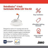 Juno RB4 SWW5 CP6 MW M2 RetroBasics Downlight Trim Kit, Switchable LED White,...