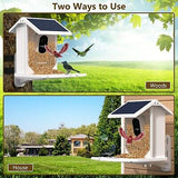 Smart Bird Feeder with Camera Solar Powered, Bird Watching Camera with AI Ide...