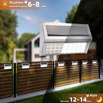 Solar Outdoor Deck Lights: 10Pack 30LED Fence Solar Step Outside Lights Water...