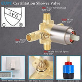 Shower Faucet Set Brushed Nickel Rough-in Anti-Scald Pressure Balanced Valve ...