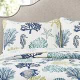 Lush Decor Coastal Reef Reversible Quilt Set, 7 Piece Set, Full/ Queen, Navy ...