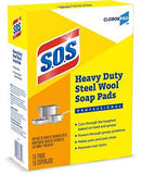 CloroxPro S.O.S Steel Wool Soap Pads, 15 Ct., Pack of 12 (Pack May Vary)