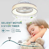 DLLT Low Profile Ceiling Fan with Light, 18.5'' LED Dimmable Ceiling Fans wit...