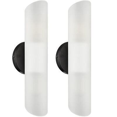 DAYCENT Modern Farmhouse Black Bathroom Light Fixtures Wall Sconces Set of Tw...