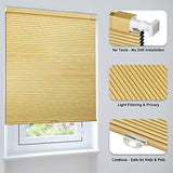 LazBlinds Cordless Cellular Shades, No Tools No Drill Blackout Honeycomb Shad...